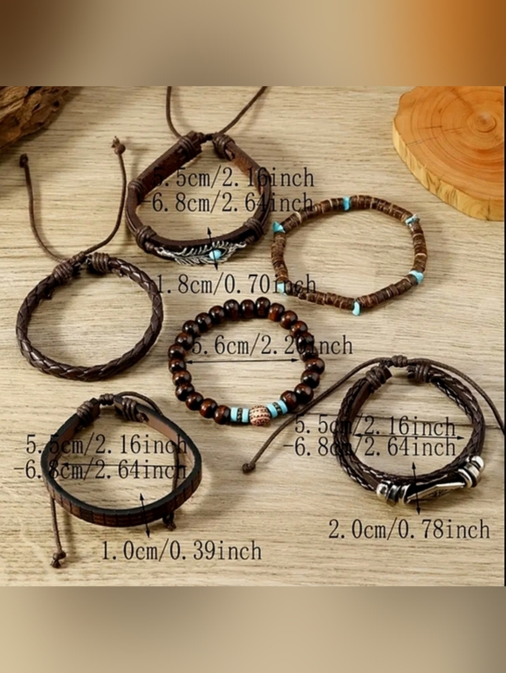 Brown Retro Bracelets Turquoise Brown Western Style Women Teen Silvery Jewely - Picture 6 of 7